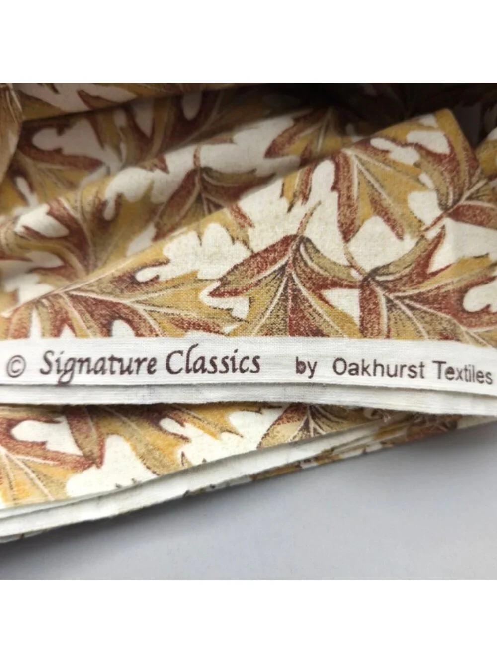 Vtg Oakhurst Textiles Leaves of Autumn Cotton Fabric 3 Yds Continuous Fall OOP